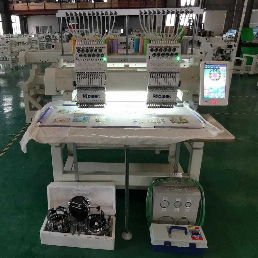 Профессиональная компьютерная вышивальная машина с 12 иглами и 2 головками 3