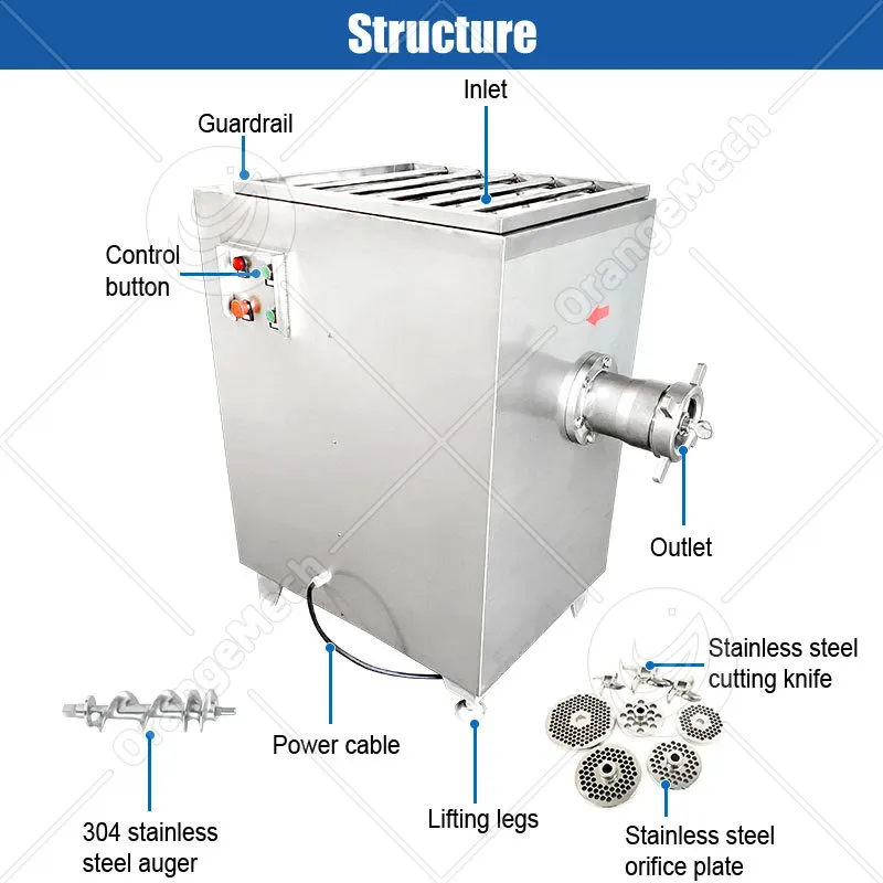 Профессиональная электрическая мясорубка из нержавеющей стали для коммерческого и промышленного использования 3