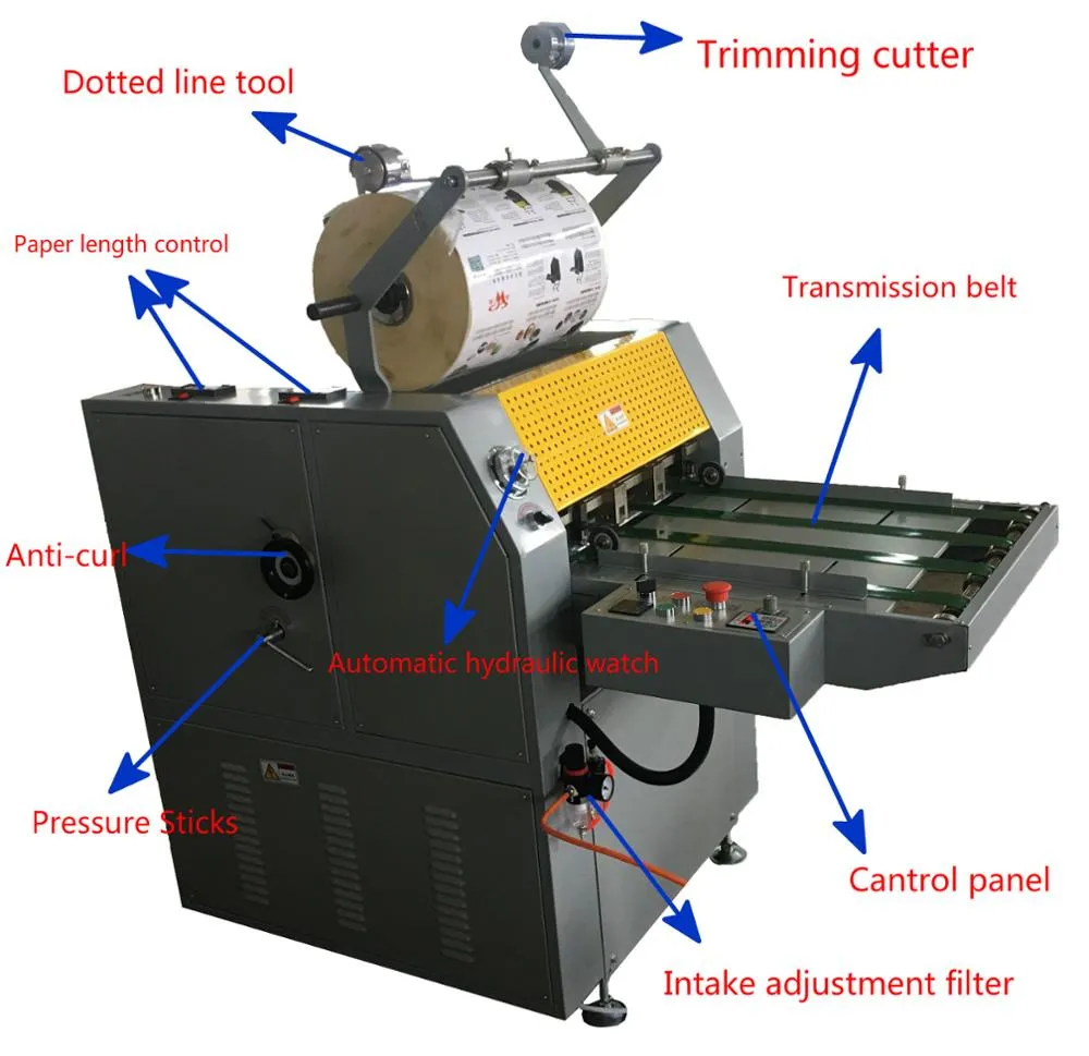 Полуавтоматическая ламинирующая машина с гидравлическим прессом и масляным обогревателем 885mm 2