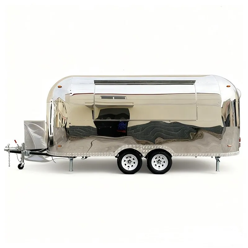 Полуавтоматичный мобильный кухонный фургон из нержавеющей стали