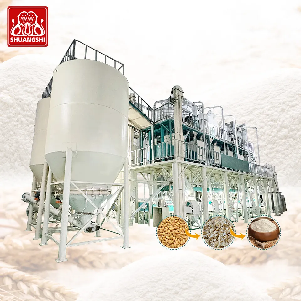 Шуанши Нержавеющая сталь Ата Чакки 30 40 50 60 Тонн в день Мука из пшеницы Мельничное оборудование Завод Производственная линия