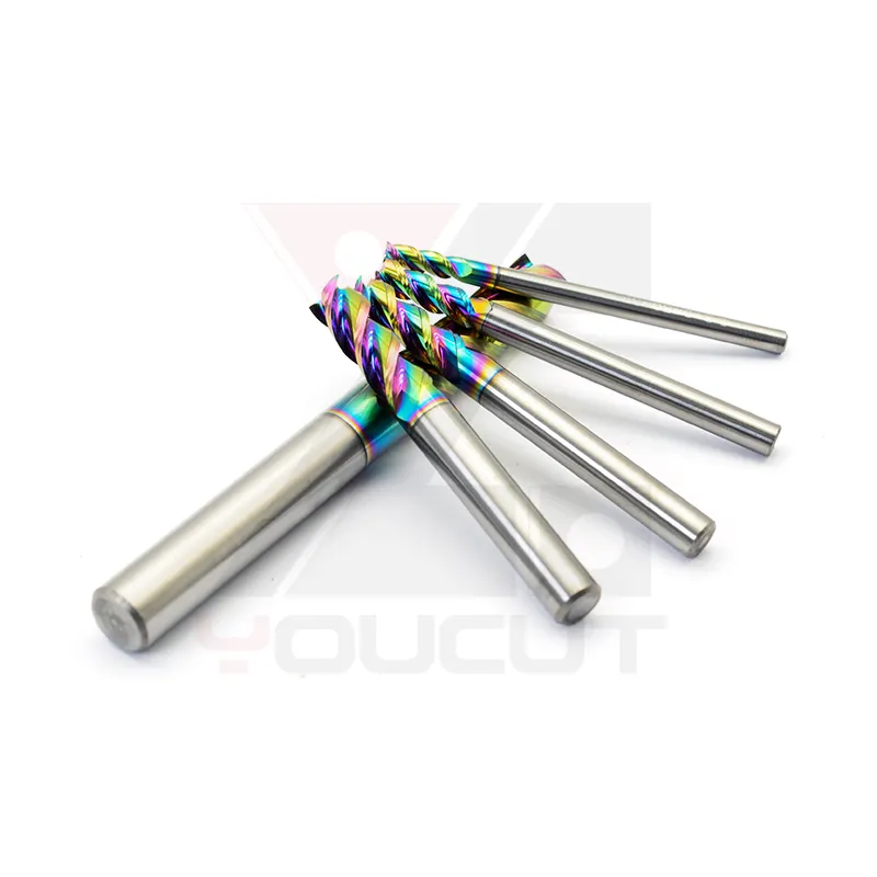 Квадратный плоский шаровидный фреза с радиусом угла из твердого карбида для обработки алюминия 3