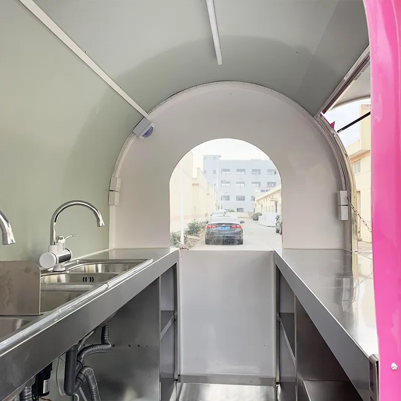 Мобильная ресторанная тележка из нержавеющей стали 6