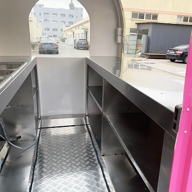 Мобильная ресторанная тележка из нержавеющей стали 5