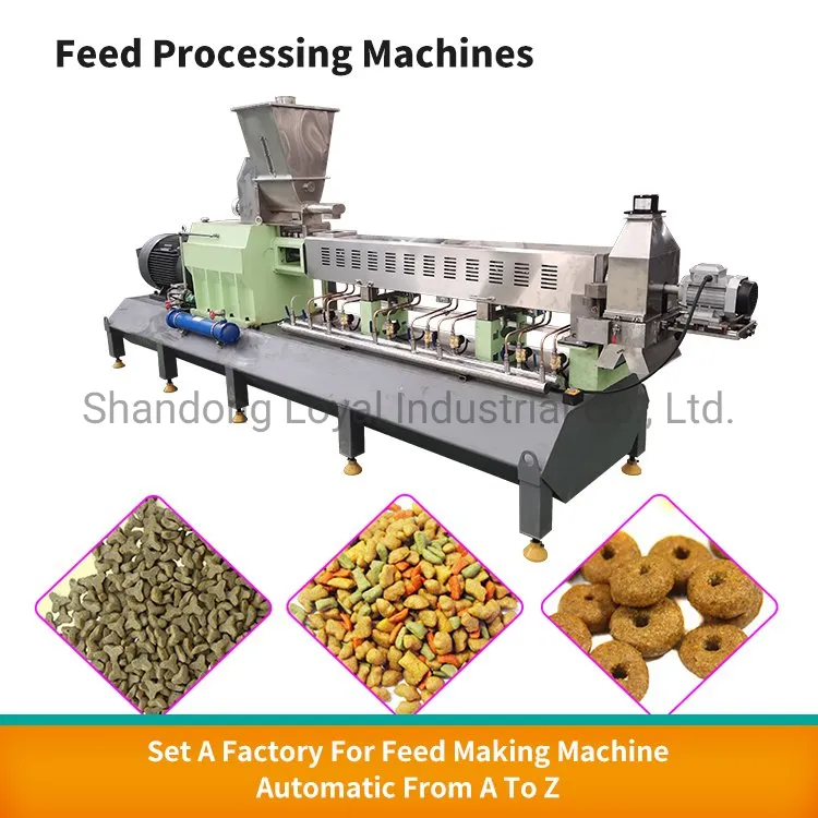 Нержавеющая сталь двойной шнек экструдер для обработки корма для собак 5