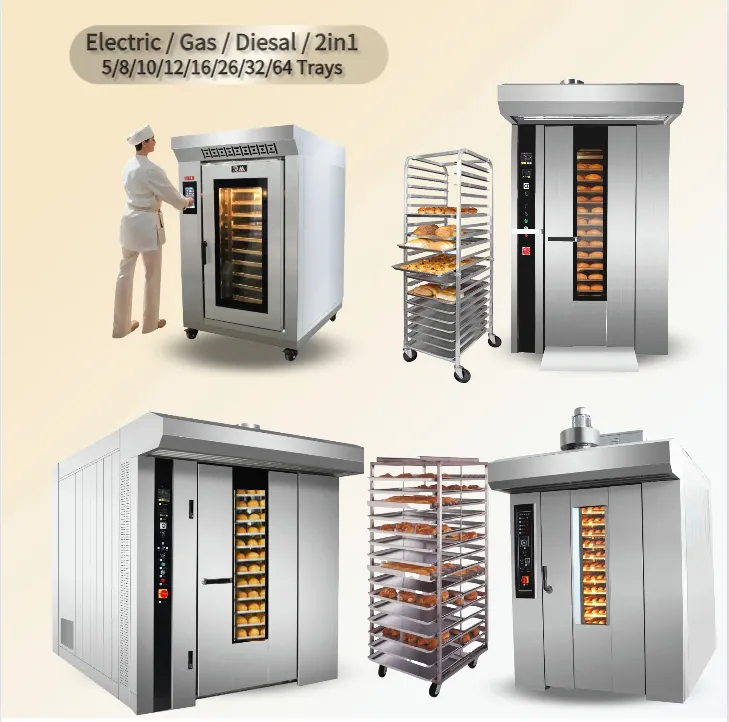 Профессиональный ротационный духовой шкаф для промышленной выпечки