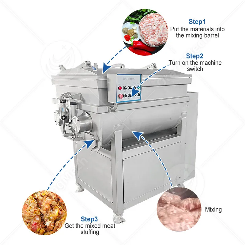 Вакуумный фаршировочный миксер для колбас и мясных изделий 5