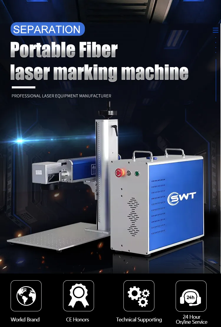 Портативный волоконный лазерный маркер CNC 20W 30W 50W 5