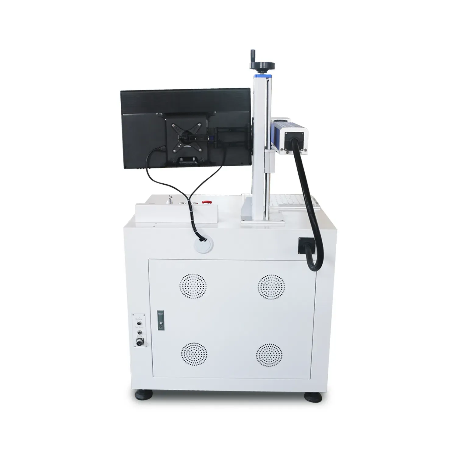 Профессиональная лазерная маркировочная машина с волоконным гравером и кольцевым ротационным 2D подъемным платформой 5