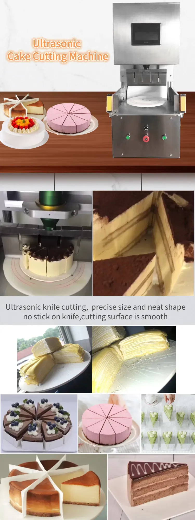 Автоматическая машина для нарезки замороженного Наполеона, мороженого, хлеба и основы для чизкейка 2