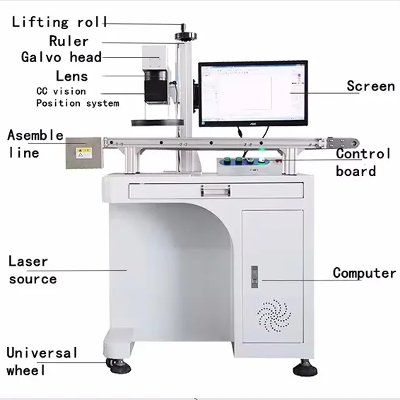 Профессиональная машина лазерной маркировки Vision для металла с системой CCD 2